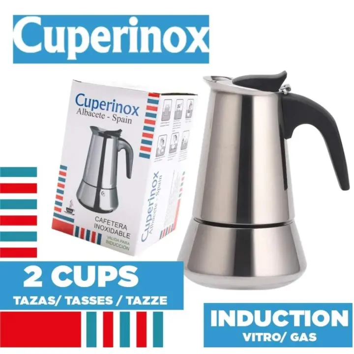 Cafetera Italiana Cuperinox para Inducción 2, 4, 6,10 y 12 Tazas Exprés Gas y Vitrocerámica, Inoxidable, Lavavajillas, cafetera inoxidable, cafetera italiana, taza para cafe - 1