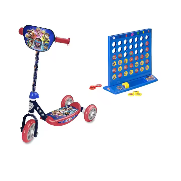 Pack de Patinete infantil 3 Ruedas y Juego 4 en Línea con diseños exclusivos de Patrulla Canina (6171) +2Años - 1