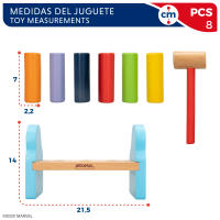 WOOMAX Spidey y su superequipo - Juego martillo para bebés y niños de madera, regalos para bebes, juguetes de madera, mini martillo de madera, contiene 8 piezas, juego de topos, mayores de 12 meses - details 4