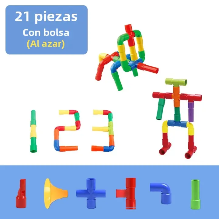 Conusea Bloques De Construcción De Tubo 21-144 PCS Juguete Educativo DIY Para Niños Y Niñas Edad 4-12 Años Bloques De Carreras 3D - 1
