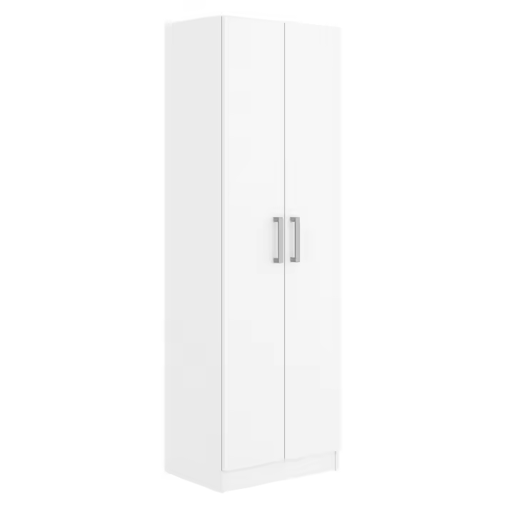 Armario Auxiliar Multiusos Alto con 2 Puertas Abatibles y 4 Espacios Interiores en Color Blanco Mate 61x170 cm - 1