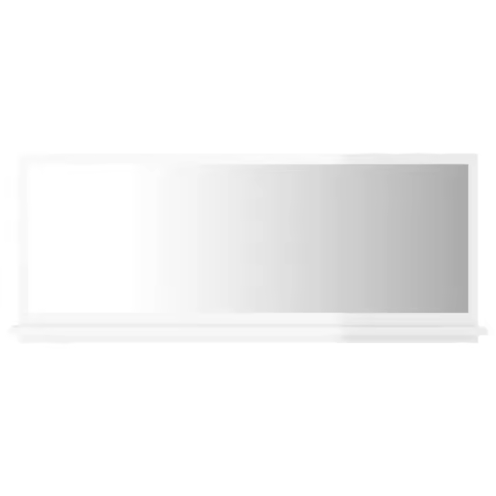 Espejo de baño Madera contrachapada Blanco Brillo 90x10,5x37 cm - 1