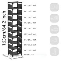 Organizador De Zapatos De 10 Niveles 1pc Estructura De Acero Y Interiores De Tela Para Entrada Pasillo Sala De Estar Simple - details 6