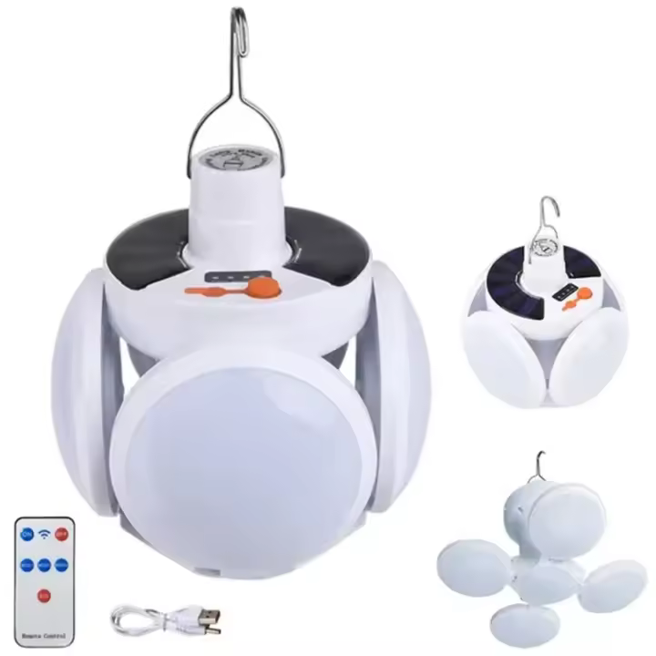 Luz Solar Plegable para Exteriores - Bombilla LED Recargable Portátil - 1