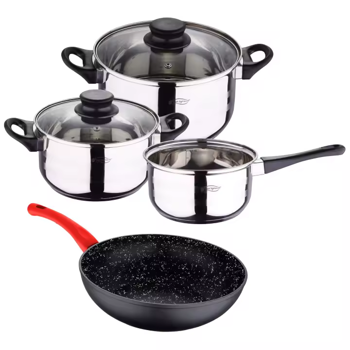 Juego de bateria de cocina de 5pc + Wok en aluminio forjado SAN IGNACIO. - 1