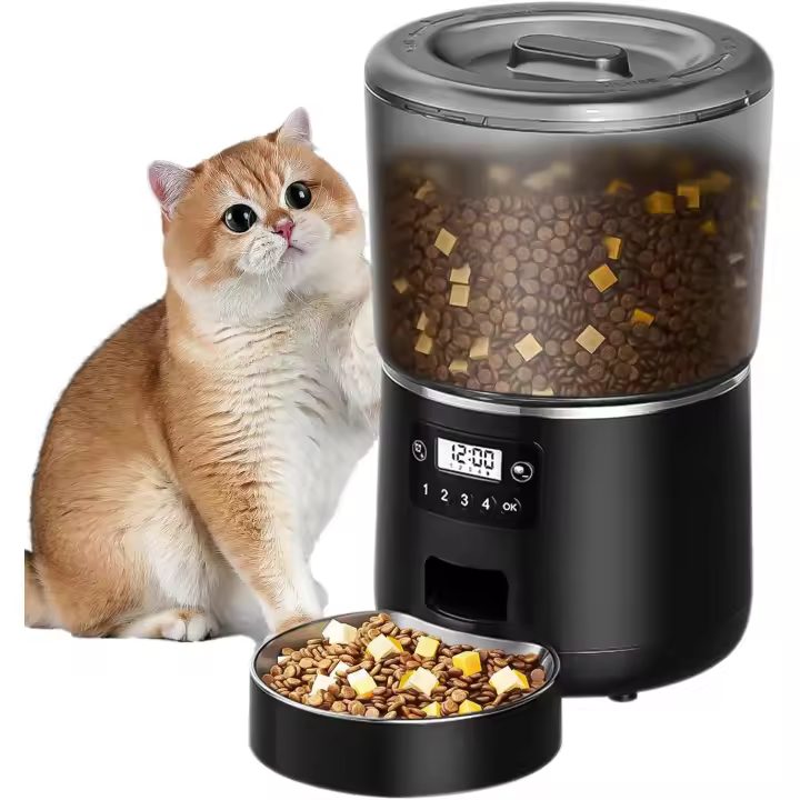 Alimentador automático de gato 4L, dispensador de comida para gatos con temporizador, dispensador de comida para perros, alimentador de gato/perro, Alimentador automático para gatos y perros, 1-4 comidas al día - 1