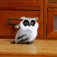 Adorno De Casa En Forma De Águila Miniatura De Color Blanco Y Negro Simulación De Pelo De Animal Decoración Para Interiores Regalo - details 13