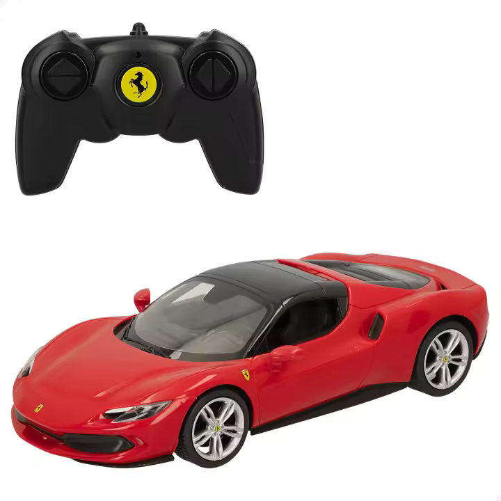 RASTAR - Coche teledirigido, Ferrari 296 GTS, Con licencia oficial, Escala 1:16, Con luz, Color rojo, Coches teledirigidos, Vehículo teledirigido, Mando a distancia, Regalos para niños - 1