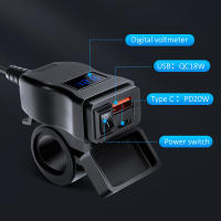 Cargador Rápido PD QC3.0 Para Motocicleta Con Voltímetro Digital Y Conector Tipo C Impermeable Para Celular Adaptador De Corriente De 12V 36W - details 6