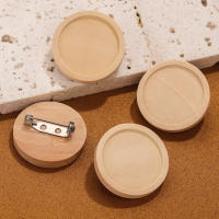 10pcs Base De Broche De Madera Para Resina 20/25/30/40mm Encaje Redondo Para La Creación De Joyas Broches Pin Con Fondo Plano - details 4