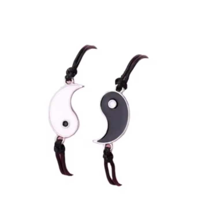 Manalex. Pulseras Ying-Yang, pulseras para parejas, hermanos-as, amigos, Se iluminan en la oscuridad. - 1