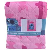 Colcha de Verano Infantil Stitch Rosa Corazones | 170x260 cm | Cama 90 cm | Ligera y Acolchada | Mercatienda.es - details 1