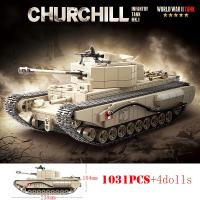 Bloques De Construcción Militar Sherman M4A3 Tanque Medio UK Churchill KV-1 Panzer IV T-34 Juguetes Educativos Para Niños Regalos Para Adultos - details 17