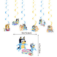 Set De Decoración Para Cumpleaños Bluey Serie Azul Y Rosa: Vajilla Desechable Bandera De Fiestas Globos Topper De Pastel - details 5