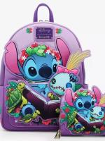 Mochila Loungefly Disney Stitch Con Patrón De Libro De Dibujos Animados En Cuero PU Bolsa De Moda Para Damas Mochila De Hombro Doble Para Escuela - details 4
