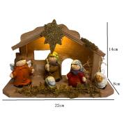 Gerimport - Portal Nacimiento Infantil Nature con 1 Luz de LED Pesebre Belen Figuras Decoracion Navidad 22x15 cm - details 1