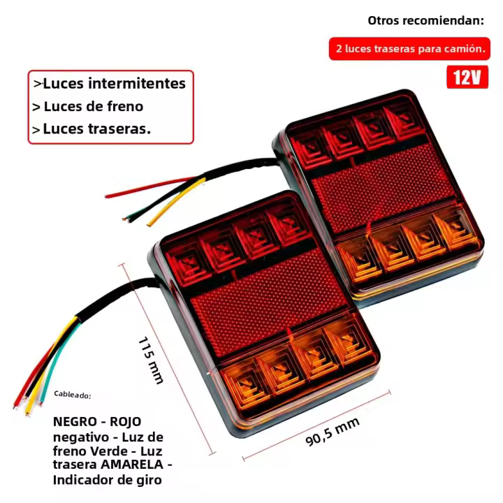 Luces Traseras LED Para Camión Y Remolque 12V Luces De Freno Y Señalización De Posición Adecuadas Para Toyota Honda Nissan Y Más Accesorios De Coche - 1