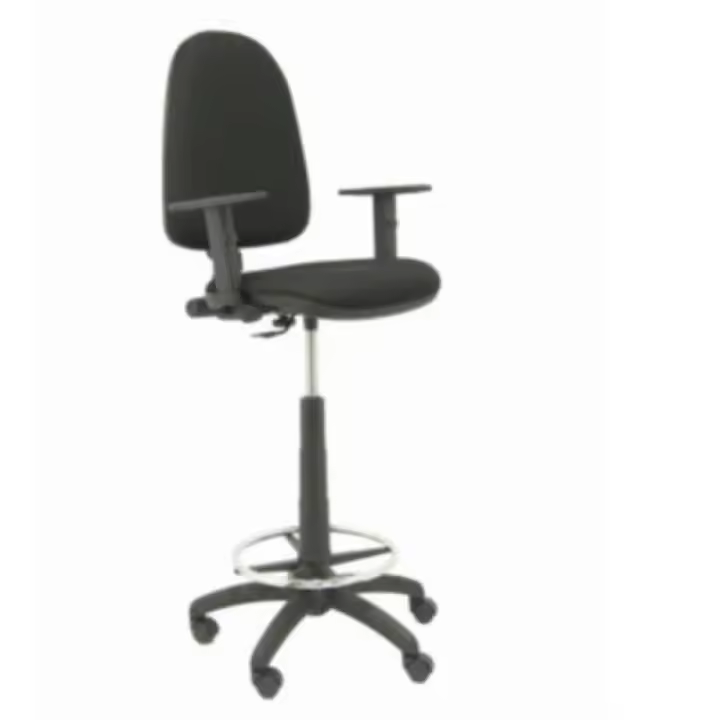 Taburete ayna bali negro con brazos - 1