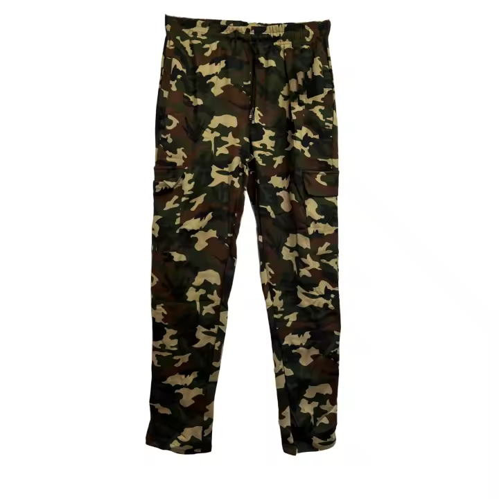 Pantalon cargo Hombre Casual,  Camuflaje Militar Largo sin Puños,  Cintura Elástica con Cordón Ajustable, 4 Bolsillos - Primavera y otoño - NK229 - 1