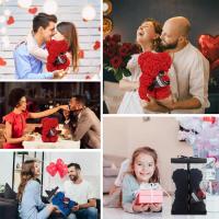 Regalo De Aniversario Para Madre Día De San Valentín Decoración De Hogar Rosa Artificial Eterna Con Oso Teddy Uflower - details 18