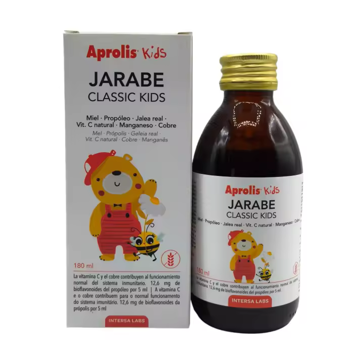 Jarabe Classic Kids 180ml Aprolis Kids, Jarabe infantil, Defensas naturales, Sistema inmunitario, Propóleo, Preventivo, Ingredientes naturales. - 1