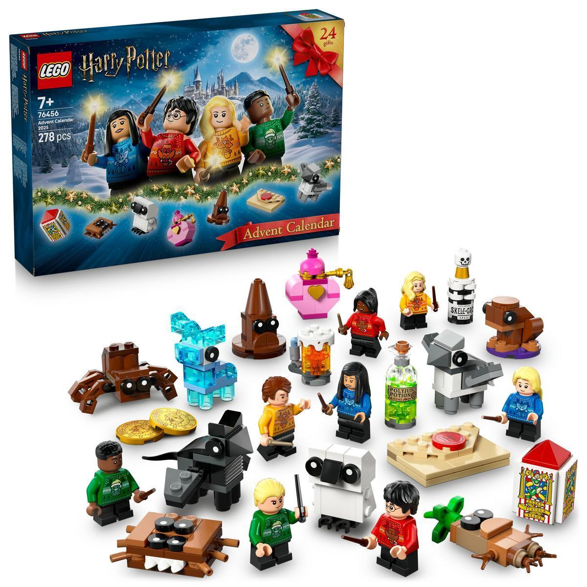LEGO Harry Potter Calendario de Adviento 2025 para Niños y Niñas de 7+ Años - Juguete para la Cuenta Atrás de Navidad con. 8 Mini Figuras con Jerséis Navideños 76456