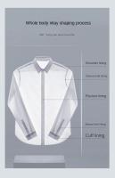 Camisa Blanca Antirroto Para Hombre Cuello Alto Manga Larga Ajustada Resistente a Las Arrugas Traje Formal Para Negocios Y Trabajo - details 5