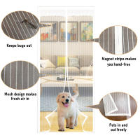 Puerta De Pantalla Magnética Blanca Amigable Con Mascotas Con Cierre Magnético Malla De Protección Contra Insectos Para El Hogar - details 1