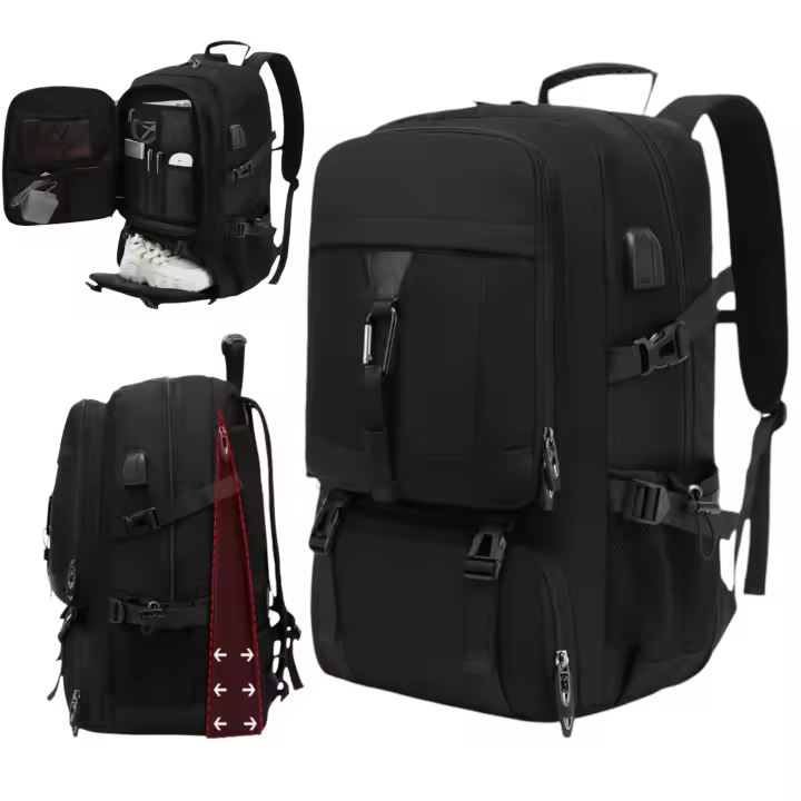 Mochila de Viaje para Cabina de Avin para Vueling, EasyJet, Ryanair Equipaje de Mano Impermeable y Espaciosa con Compartimento para Zapatos y Mochila Antirrobo Multifuncional para Viajes ( 2499 026-001 ) - 1