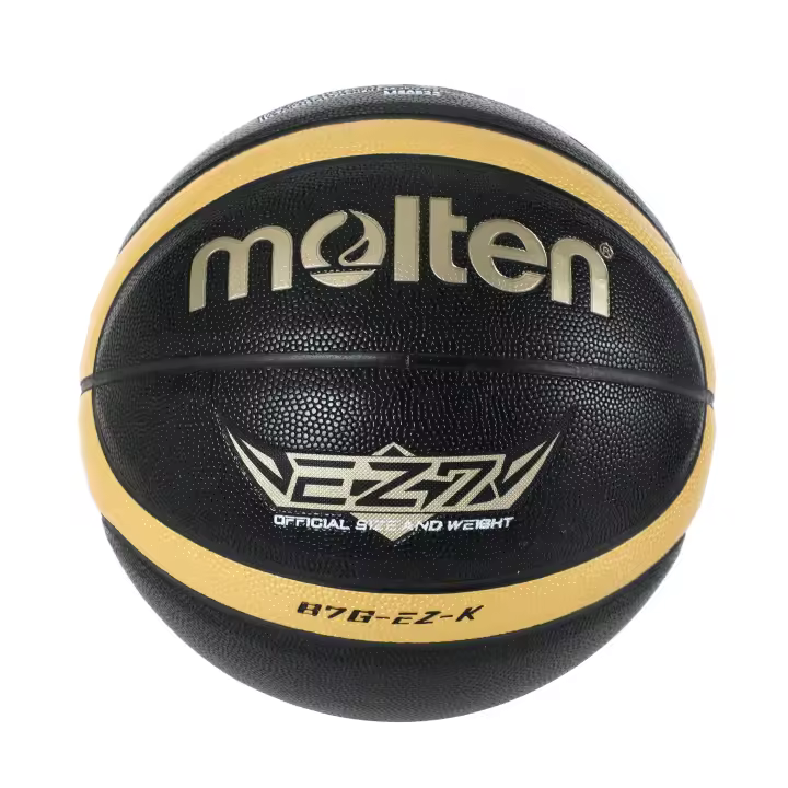 Balón De Baloncesto Molten Tamaño 5 6 7 EZ-K Negro Oro PU Para Interior Y Exterior Entrenamiento Y Partidos De Baloncesto Para Hombres Mujeres Y Niñas - 1