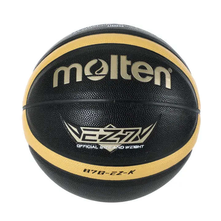 Balón De Baloncesto Molten Tamaño 5 6 7 EZ-K Negro Oro PU Para Interior Y Exterior Entrenamiento Y Partidos De Baloncesto Para Hombres Mujeres Y Niñas - 1