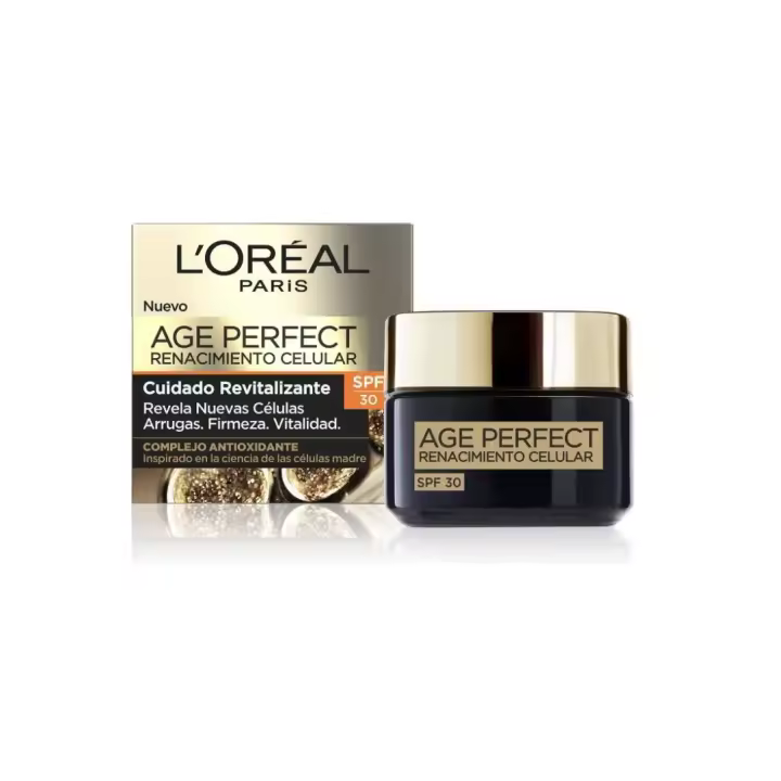 L'Oréal Paris, Age Perfect Crema Dia Regeneradora con SPF30, Antioxidante para una piel lisa y luminosa,  Renacimiento Celular, 50 ml - 1
