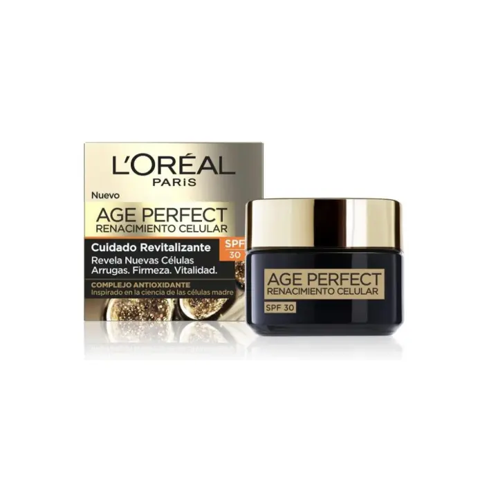 L'Oréal Paris, Age Perfect Crema Dia Regeneradora con SPF30, Antioxidante para una piel lisa y luminosa,  Renacimiento Celular, 50 ml - 1