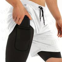 Nuevos Shorts De Playa Para Hombres Entrenamiento De Fitness Verano 2 En 1 Secado Rápido Gimnasio Correr Deporte Al Aire Libre Pantalones Cortos De Deporte Para Hombres - details 11