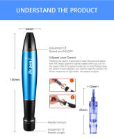 Derma Pen Dr. Pen A1 Botón Con 5 Niveles De Ajuste Electrónico Micro Pincel Para Eliminación De Marcas De Acné Arrugas Y Estiramiento Del Piel - details 11