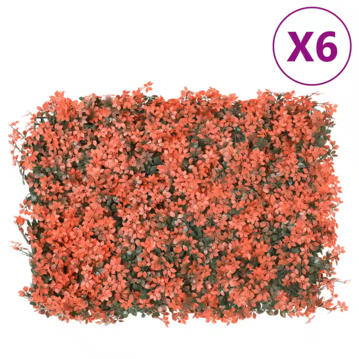 vidaXL Valla de Hojas de Arce Artificial Enrejados Rojo Claro 40x60 cm Cantidad 6 unidades, 24 unidades - 1