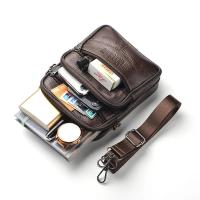 Bolso Bandolera Hombre De Cuero Genuino Nueva Vertical Multifuncional Bolso De Hombro Estilo Casual Viaje Mensajero - details 5