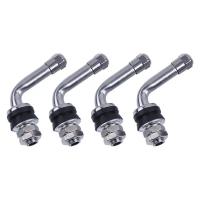 4pcs Valvulas De Neumáticos Metálicas Cromadas 90 Grados En Tubo Accesorios De Coche Largo En Forma De L Para Automóviles - details 1