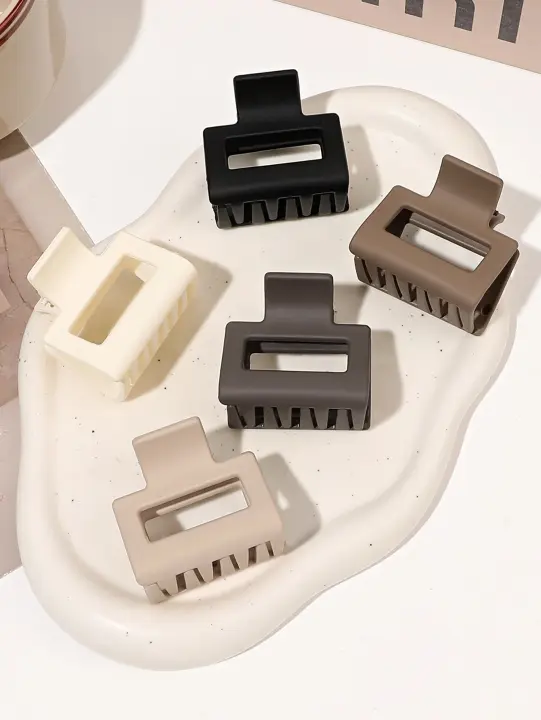5 PCs Clip De Pelo Pequeño Para Mujeres Y Niñas Clavos Rectangulares Mate Antideslizantes Para Cabello Fino Y Grueso Accesorio De Moda Para El Día a Día - 1