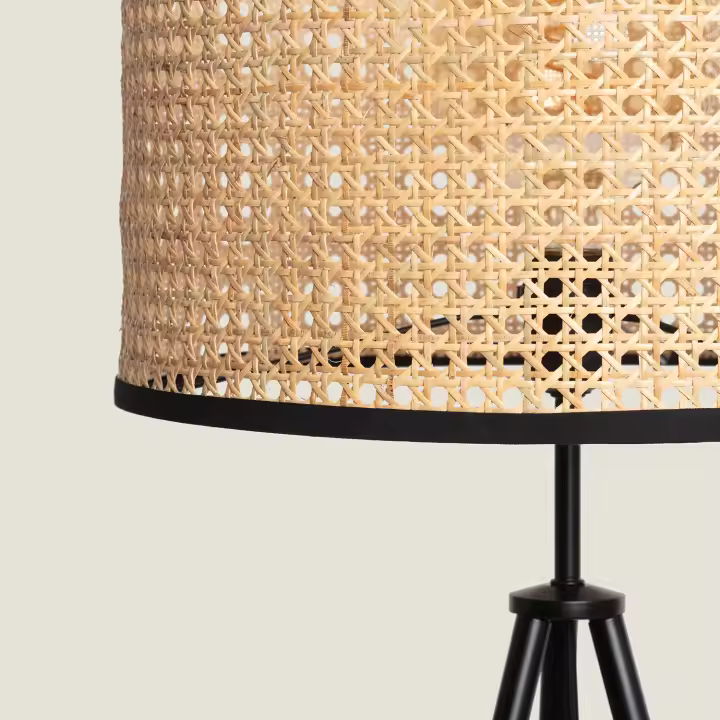 Ledkia Lámpara de Pie Ratán Huela ILUZZIA - Diseño Único y Elegante para Iluminación de Interiores - 1