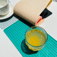 Alfombrilla De Secado De Platos De Silicona 41x15cm Grande Para Encimera Alfombrilla De Drenaje Para Platos Y Trivet De Silicona Moderno Y Ecológico - details 2