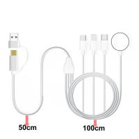 Cable De Carga 6 En 1 Para iPhone 15 14 13 pro Max Y Apple Watch 9 8 7 6 5 4 Ultra Airpods Compatible Con Type-C Y Más - details 0