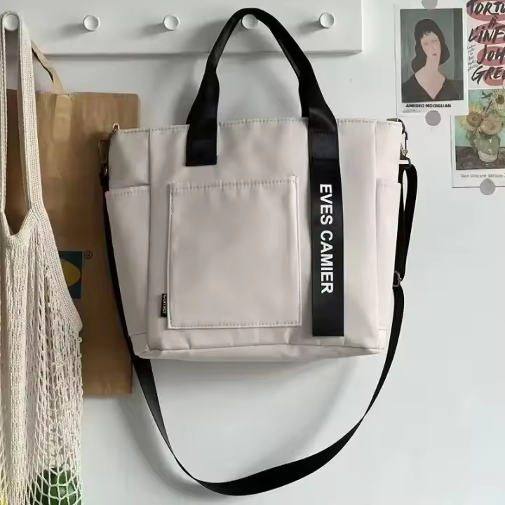 Nueva Bandolera Casual De Gran Capacidad Para Niñas Bolsa De Hombro Impermeable De Nylon Con Capacidad Para Bolsas De Mano Sencilla Y Moda Para Escuela - 1