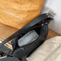 Bolso De Hombro Para Mujer Estilo Y2K Minimalista Bolso De Motocicleta Moda Callejera Con Cierre De Cremallera Material PU - details 14