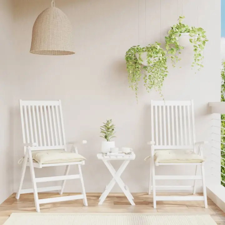 vidaXL Cojines de silla de jardín 2 uds tela Oxford 40x40x7 cm en color Crema/Gris/Antracita y más | cómodas modernas ergonómicas para comedor cocina salón hogar - 1