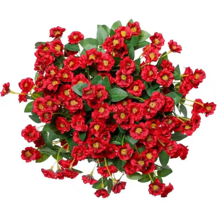 Artificielle Petite Rose Fleurs Sauvages Faux Bouquet De Fleurs En Plein Air Soie Floral Intérieur Extérieur Suspendu Jardinière - 1