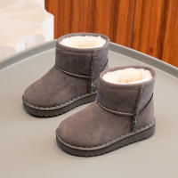 Botas De Nieve Para Niños Estilo Conciso De Peluche Sólido Color Unisex Botas Cortas Invierno Antideslizantes Tallas 23-36 - details 12