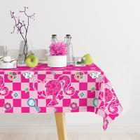 Mantel De Fiesta Tema Rosa Para Niñas Decoración De Cumpleaños Y Boda De Princesa Cubierta De Mesa Para Bebés De 1 Año Supplies - details 1