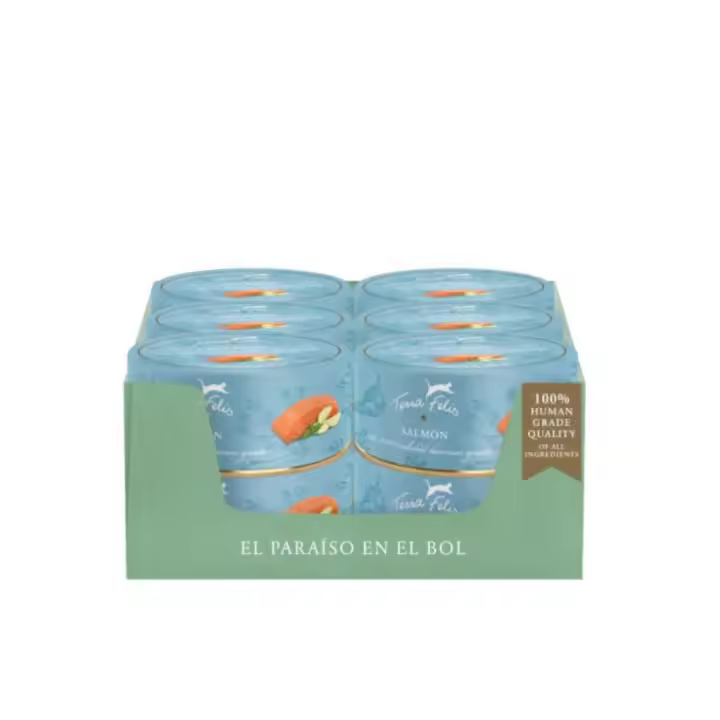 Terra Felis - Comida Húmeda Monoproteica de Salmón - Pack de 12 Latas - 1