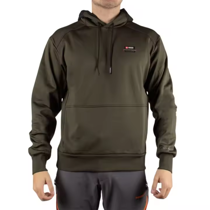 Sudadera Deportiva +8000 Alema 24I Verde Jungla Hombre - Termalflex, Fleece, Transpirable, Logo Engomado, Estampado, Capucha Ajustable y Bolsillo Canguro, Bajo y Puños Acanalados, Logo Rip - 1